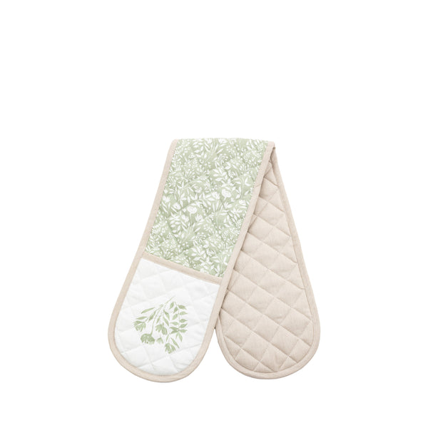 Floral Double Oven Glove - Sage