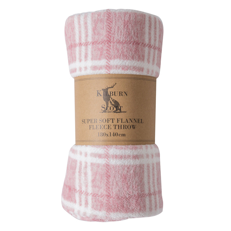 Checkmate Rolled Fleece - Blush