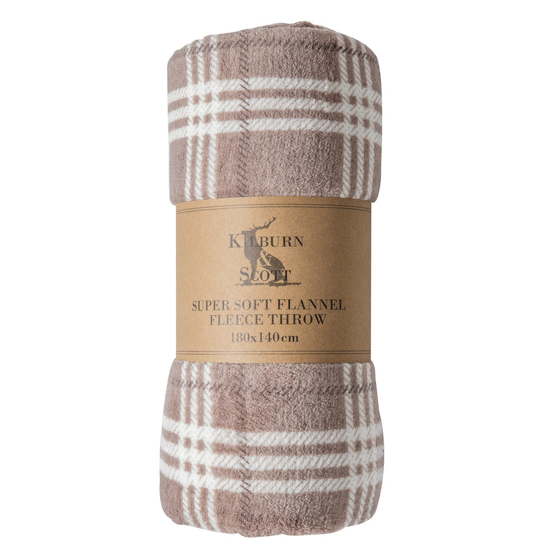 Checkmate Rolled Fleece - Taupe