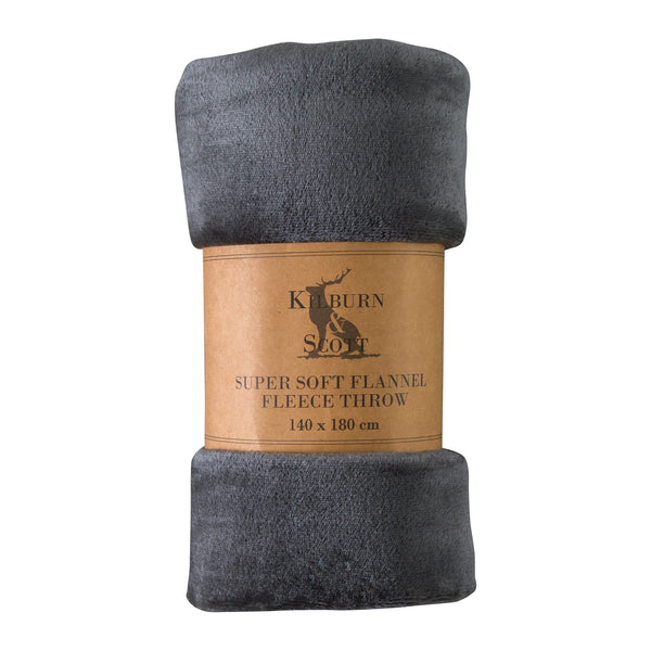 Rolled Flannel Fleece - Charcoal