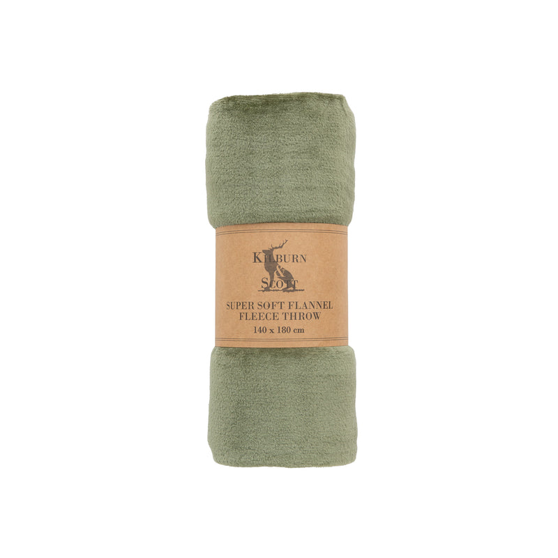 Rolled Flannel Fleece - Olive