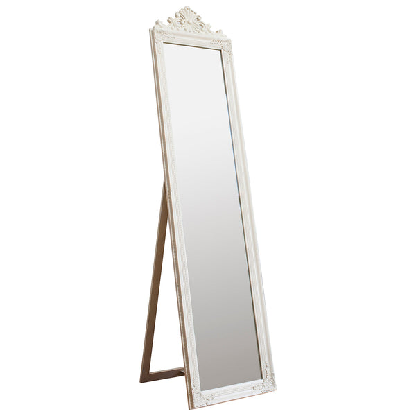 Lambeth Wood Cheval Mirror - White